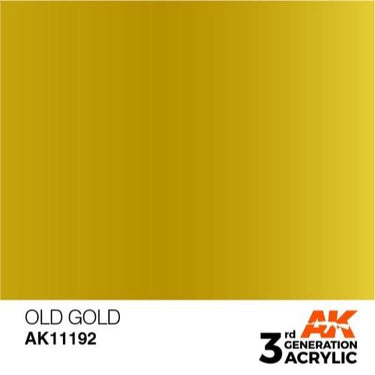 AK Interactive AK11192 Metallic Old Gold Acrylic Paint 17ml (3rd Generation)